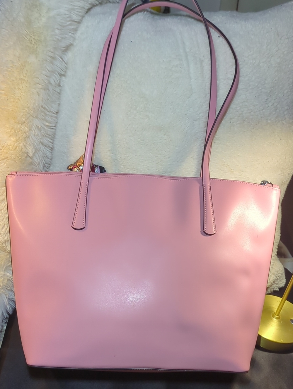 Kate Spade Pink Tote Bag w/ Decorative Scarf NWOT  NOW ONLY $125 - Picture 3 of 9